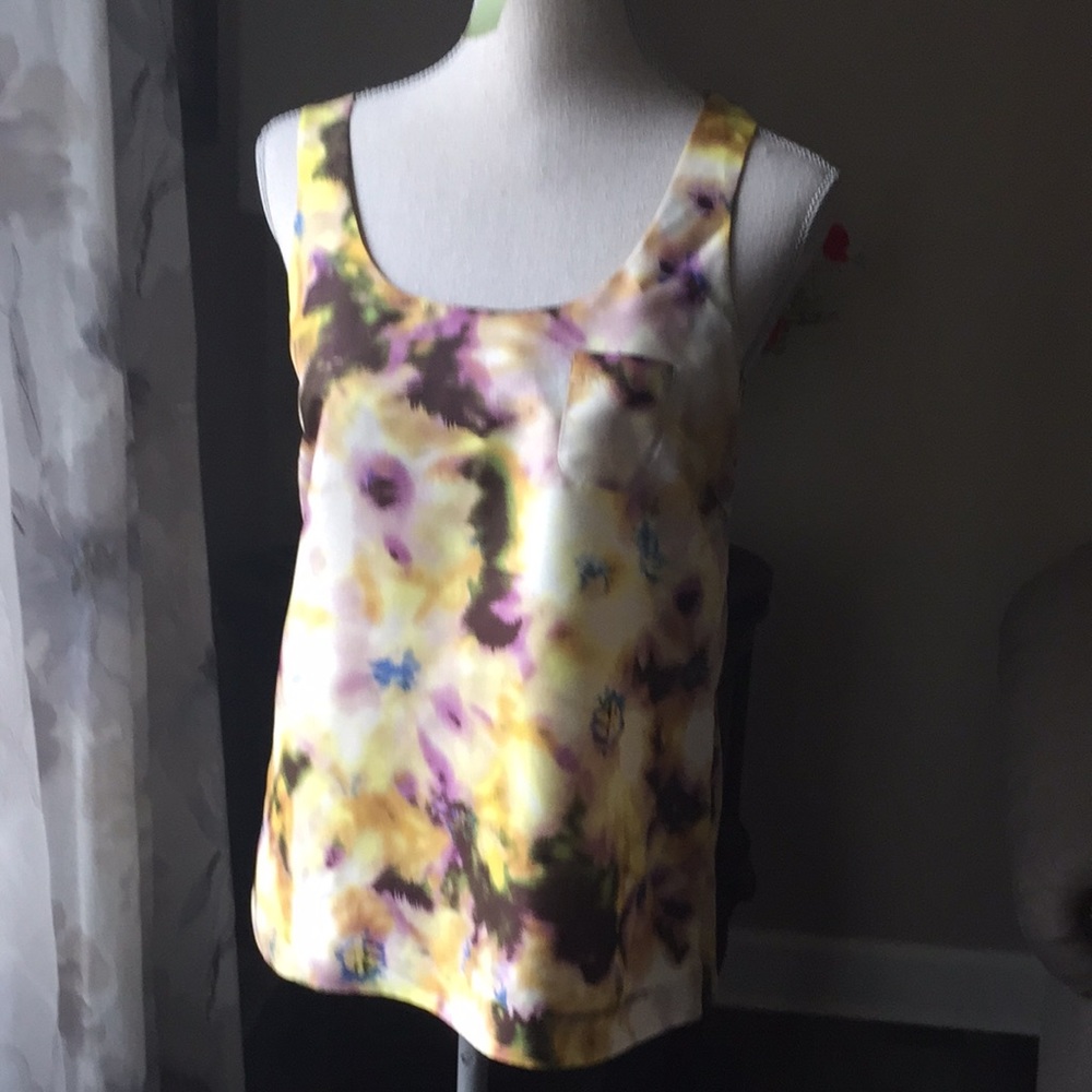 J. Crew silk sleeveless knotted back top